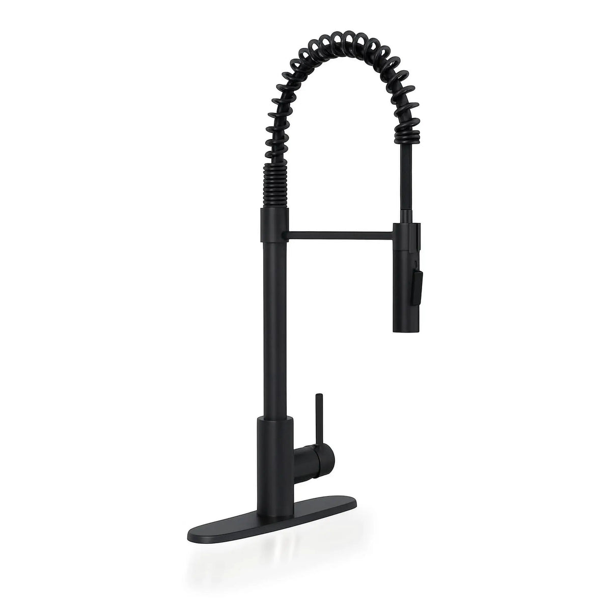 Pull-down Kitchen Faucet 804: Matte Black With Deckplate by MSI Surfaces