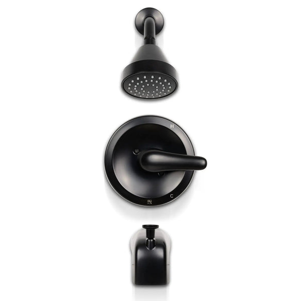 608 Matte Black Tub Shower Faucet With Balance Valve