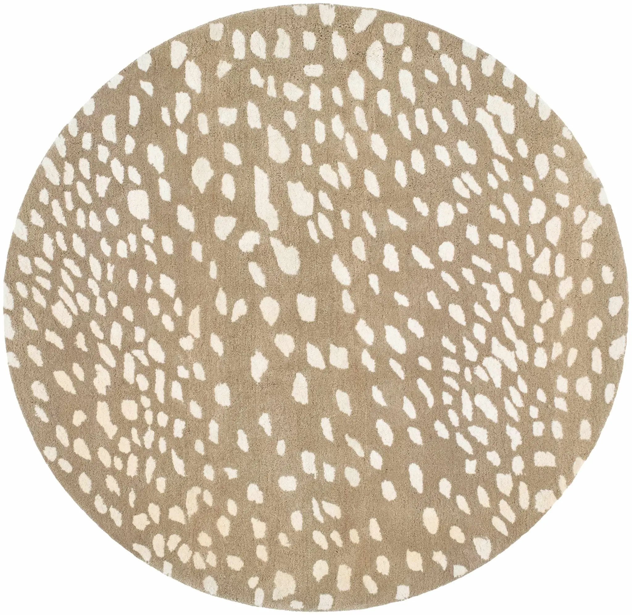 Athena Brown Giraffe Print Wool Rug by Boutique Rugs