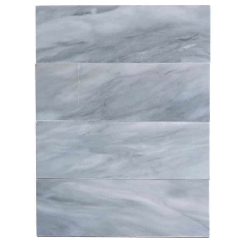 Gray 4x12 Honed Subway Bardiglio Nuvolato Marble Tile (15 pack, 5 sq ft/case) by Apollo Tile