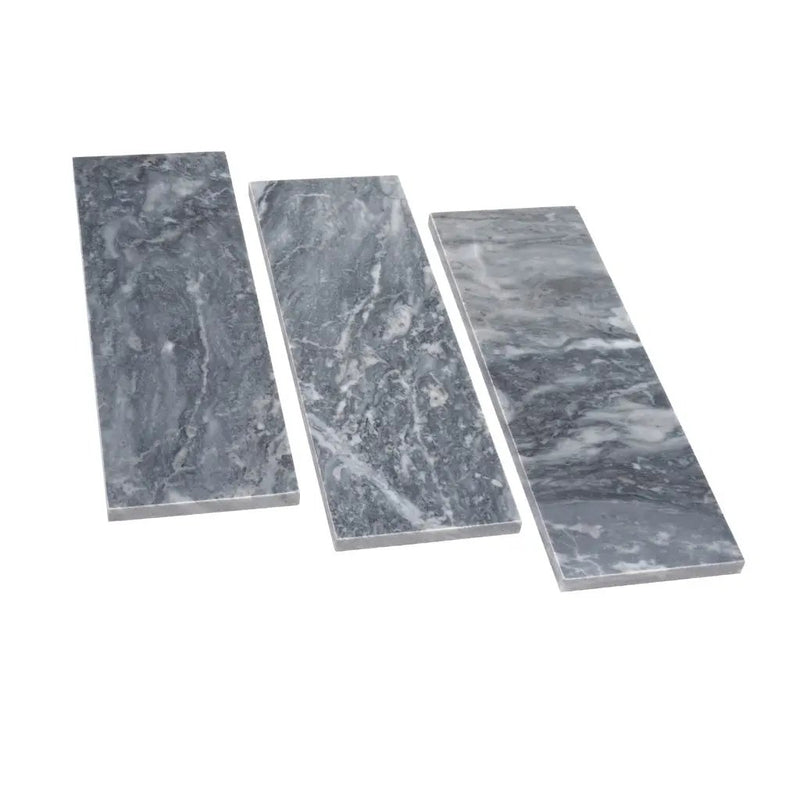 Gray 4x12 Polished Subway Bardiglio Nuvolato Marble Tile (15 pack, 5 sq ft/case) by Apollo Tile