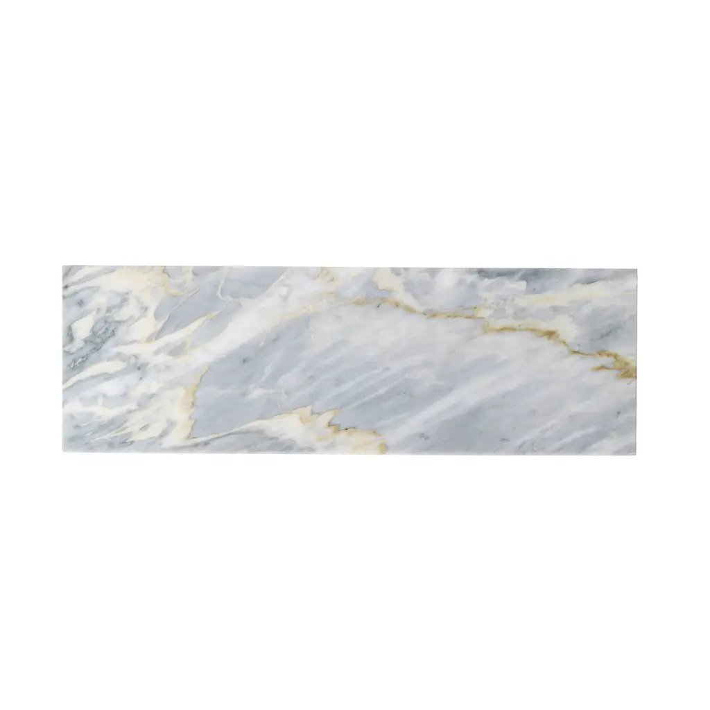 Gray 4x12 Honed Subway Calacatta Bluette Marble Tile (15 pack, 5 sq ft/case) by Apollo Tile
