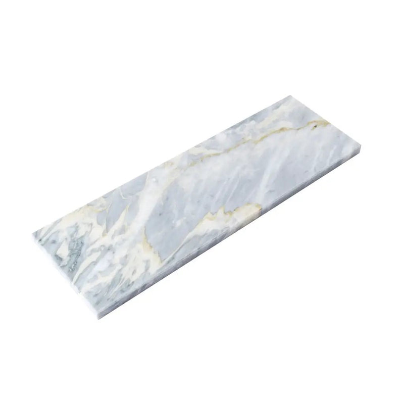 Gray 4x12 Honed Subway Calacatta Bluette Marble Tile (15 pack, 5 sq ft/case) by Apollo Tile
