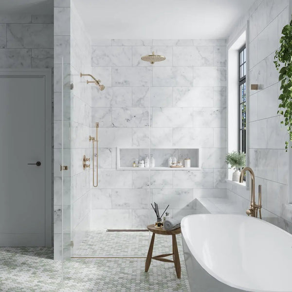 White 12x24 Honed Field Bianco Carrara Marble Tile (5 pack, 10 sq ft/case), photo 2 of 4