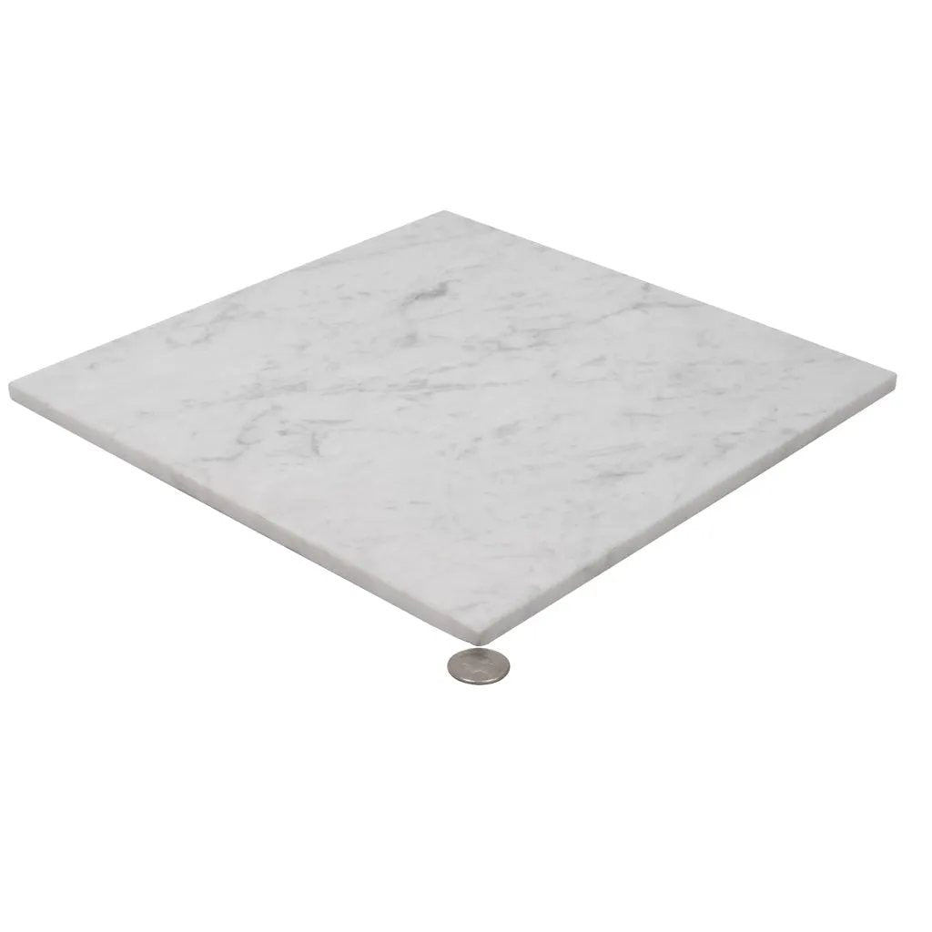 White 12x12 Polished Field Bianco Carrara Marble Tile (10 pack, 10 sq ft/case) by Apollo Tile