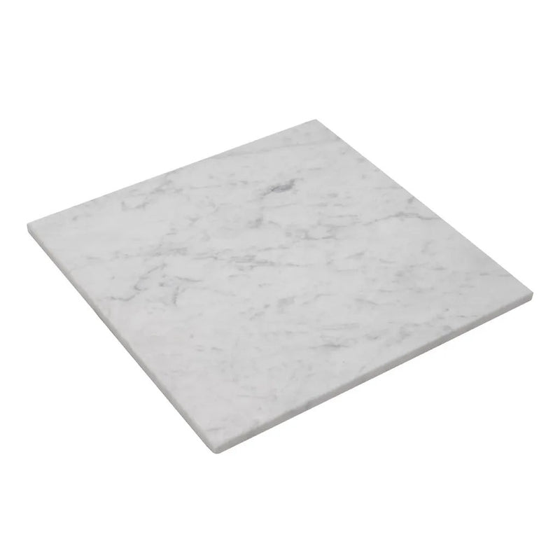 White 12x12 Polished Field Bianco Carrara Marble Tile (10 pack, 10 sq ft/case) by Apollo Tile