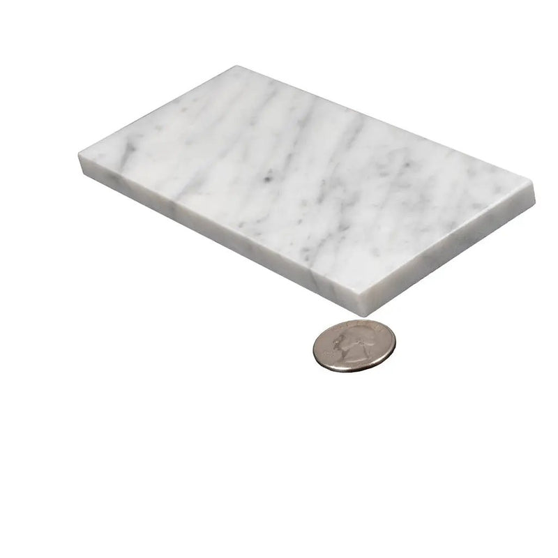 White 3x6 Honed Subway Bianco Carrara Marble Tile (40 pack, 5 sq ft/case) by Apollo Tile