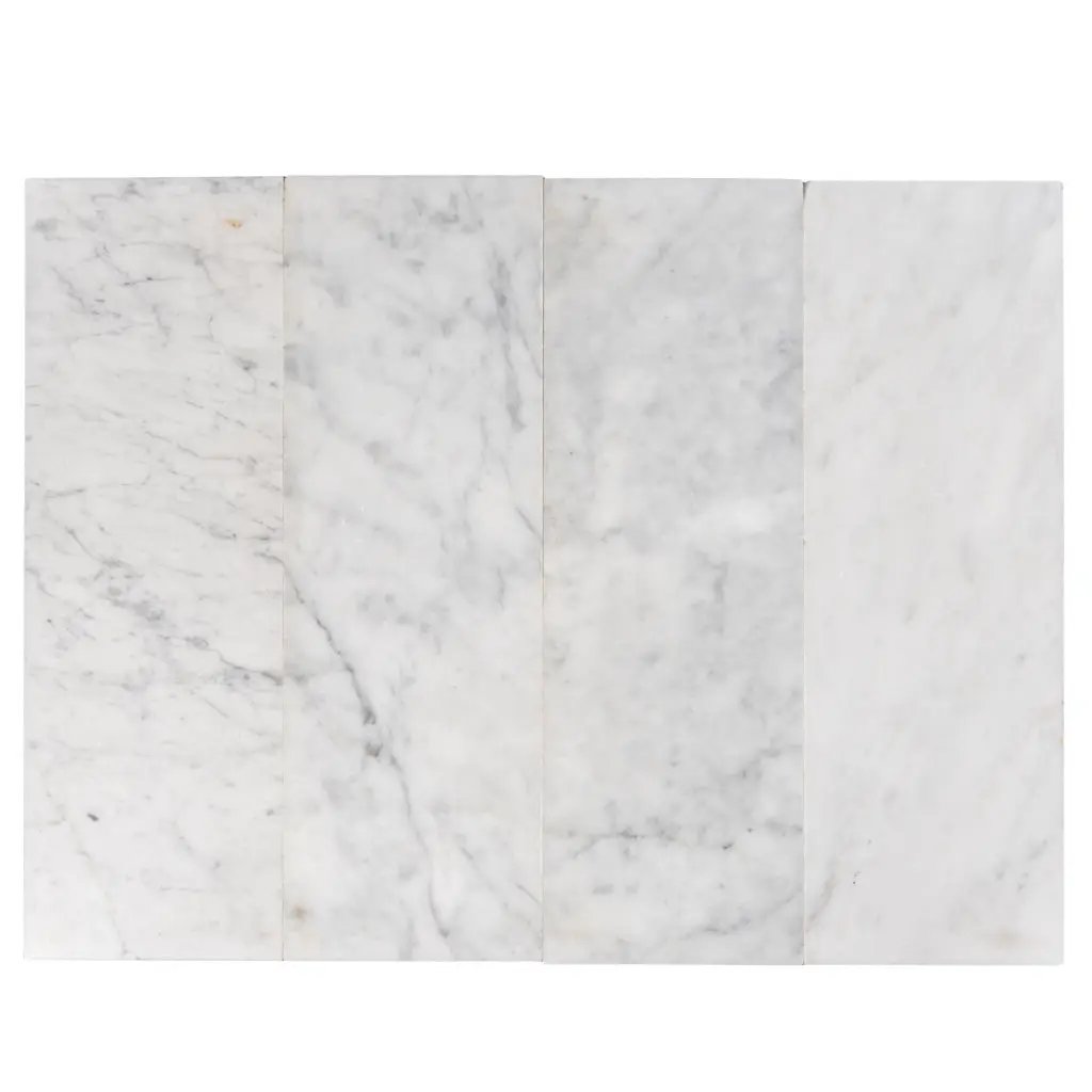 White 4x12 Honed Subway Bianco Carrara Marble Tile (15 pack, 5 sq ft/case) by Apollo Tile