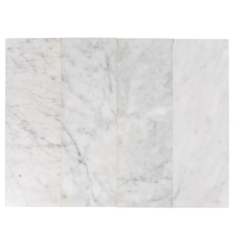 White 4x12 Honed Subway Bianco Carrara Marble Tile (15 pack, 5 sq ft/case) by Apollo Tile