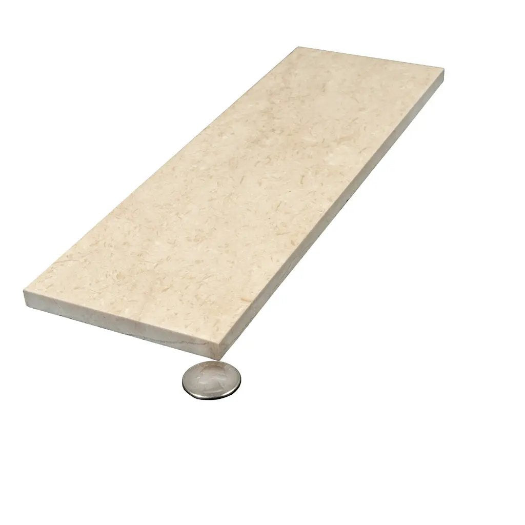 Beige 4x12 Honed Subway Crema Marfil Marble Tile (15 pack, 5 sq ft/case) by Apollo Tile