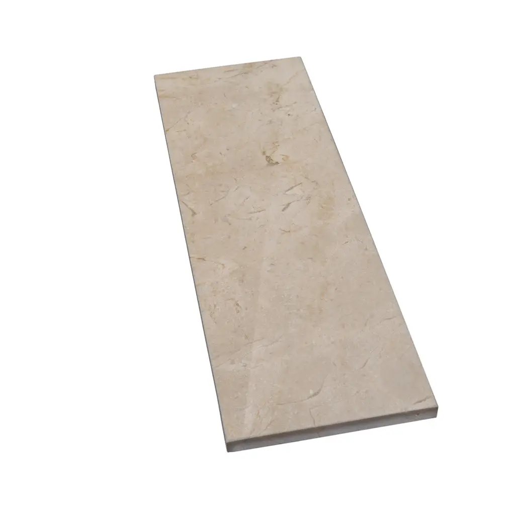 Beige 4x12 Polished Subway Crema Marfil Marble Tile (15 pack, 5 sq ft/case) by Apollo Tile