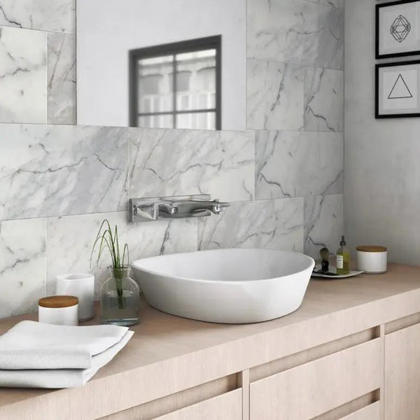 White Gray 12x24 Honed Field Calacatta Gold Marble Tile (5 pack, 10 sq ft/case), photo 2 of 7