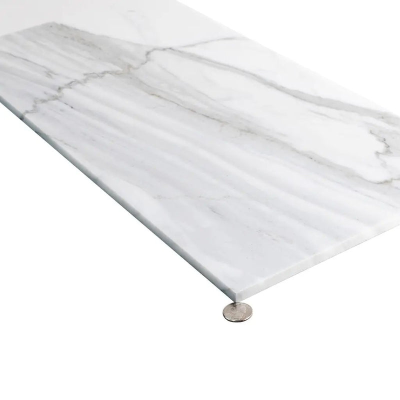 White Gray 12x24 Honed Field Calacatta Gold Marble Tile (5 pack, 10 sq ft/case) by Apollo Tile