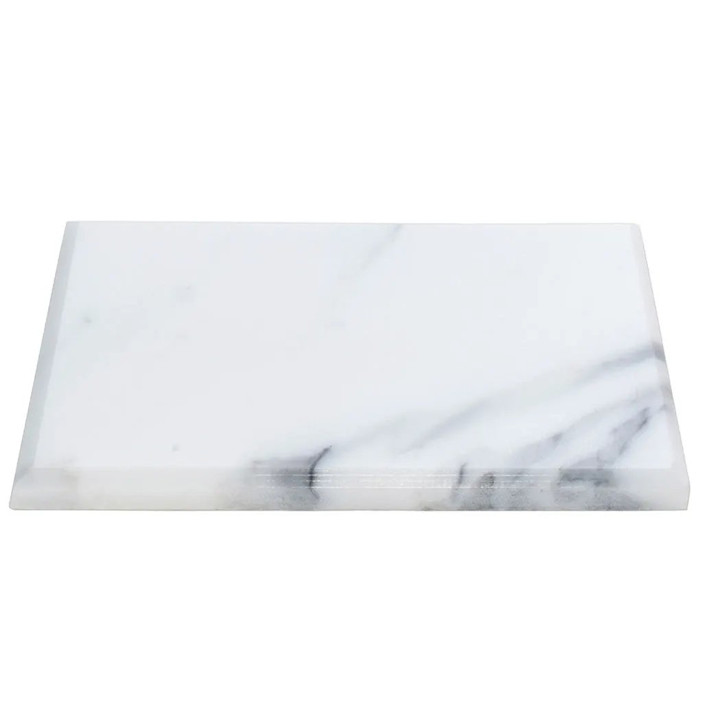 White 3x6 Polished Beveled Subway Calacatta Gold Marble Tile (40 pack, 5 sq ft/case) by Apollo Tile