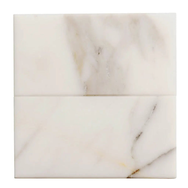 White 3x6 Honed Subway Calacatta Gold Marble Tile (40 pack, 5 sq ft/case), photo 2 of 9
