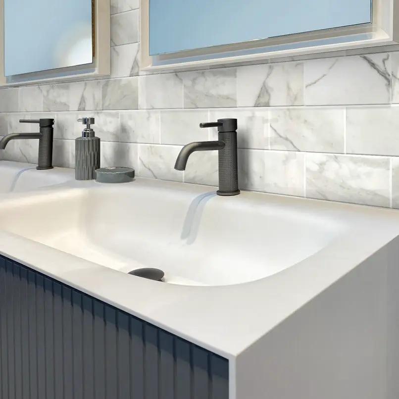 White 3x6 Honed Subway Calacatta Gold Marble Tile (40 pack, 5 sq ft/case) by Apollo Tile