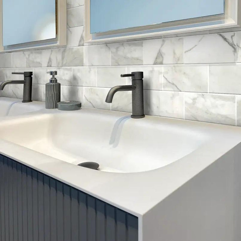 White 3x6 Honed Subway Calacatta Gold Marble Tile (40 pack, 5 sq ft/case) by Apollo Tile