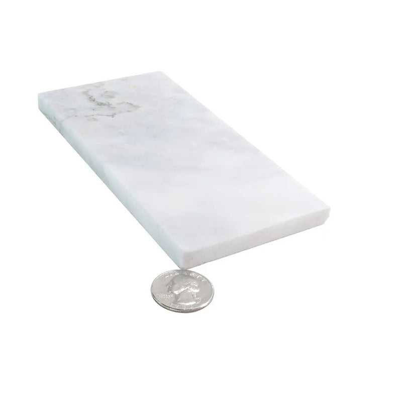 White 3x6 Polished Subway Calacatta Gold Marble Tile (40 pack, 5 sq ft/case) by Apollo Tile