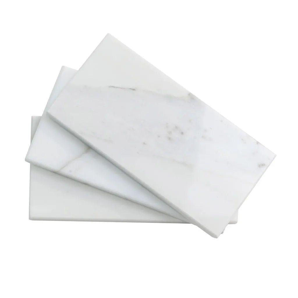 White 3x6 Polished Subway Calacatta Gold Marble Tile (40 pack, 5 sq ft/case) by Apollo Tile