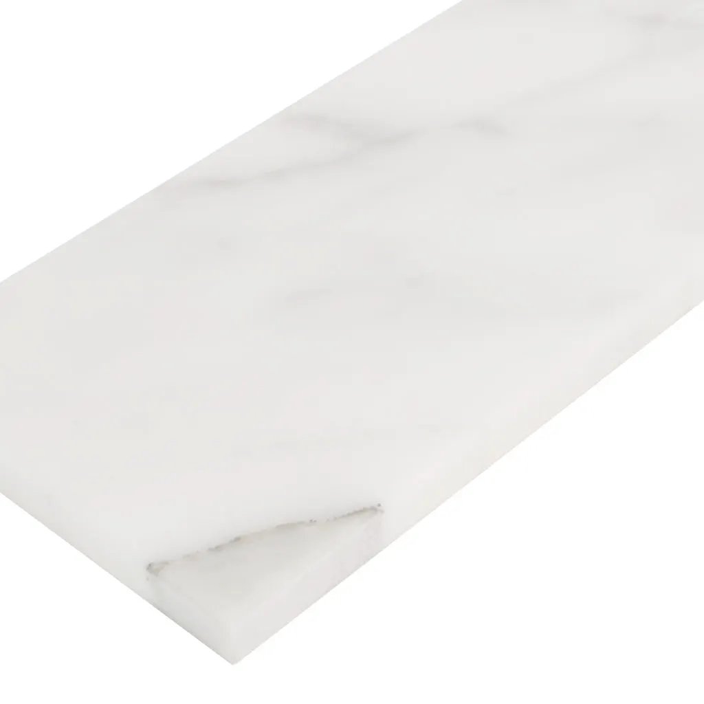 White 4x12 Honed Subway Calacatta Gold Marble Tile (15 pack, 5 sq ft/case) by Apollo Tile
