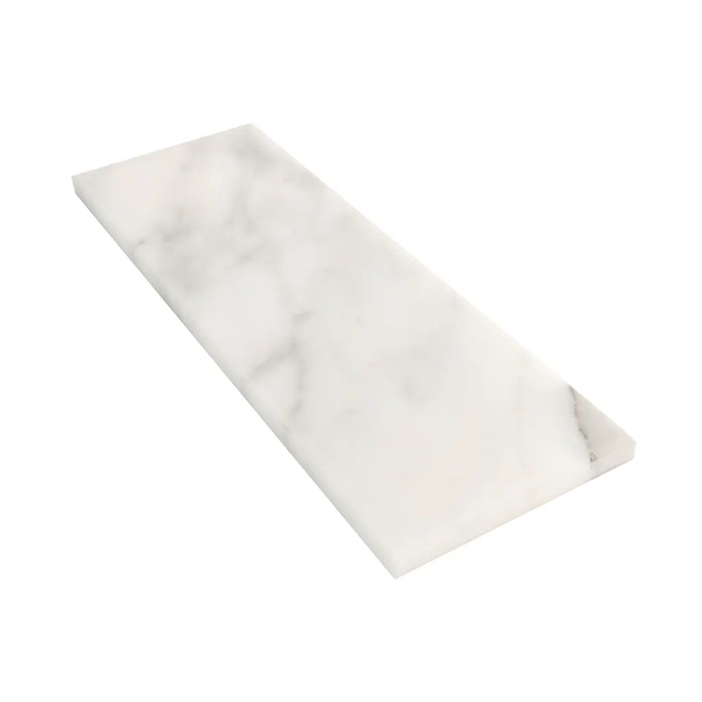 White 4x12 Honed Subway Calacatta Gold Marble Tile (15 pack, 5 sq ft/case) by Apollo Tile