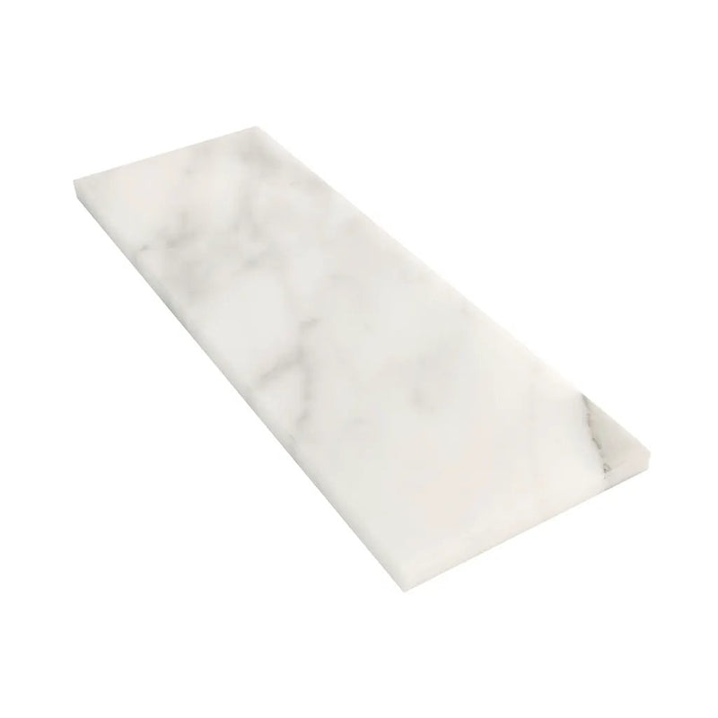 White 4x12 Honed Subway Calacatta Gold Marble Tile (15 pack, 5 sq ft/case) by Apollo Tile