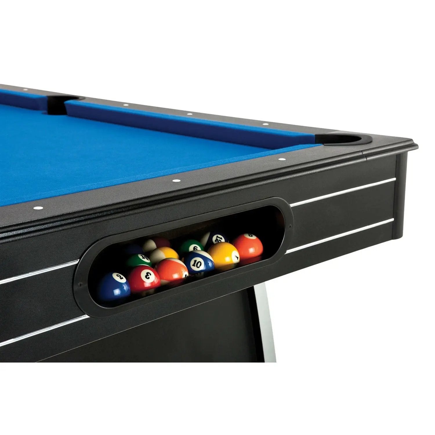 7 Ft Blue Top Pool Table with 2 Cues and Billiard Balls by HomePacific