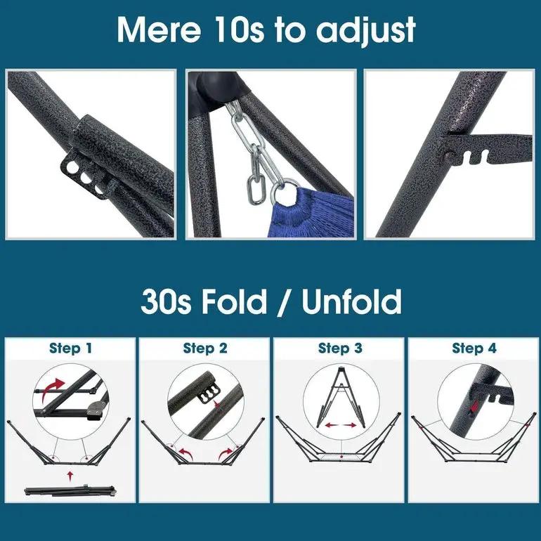 Tranquillo Original Collapsible Hammock with Stand for Ultimate Relaxation by Megsu