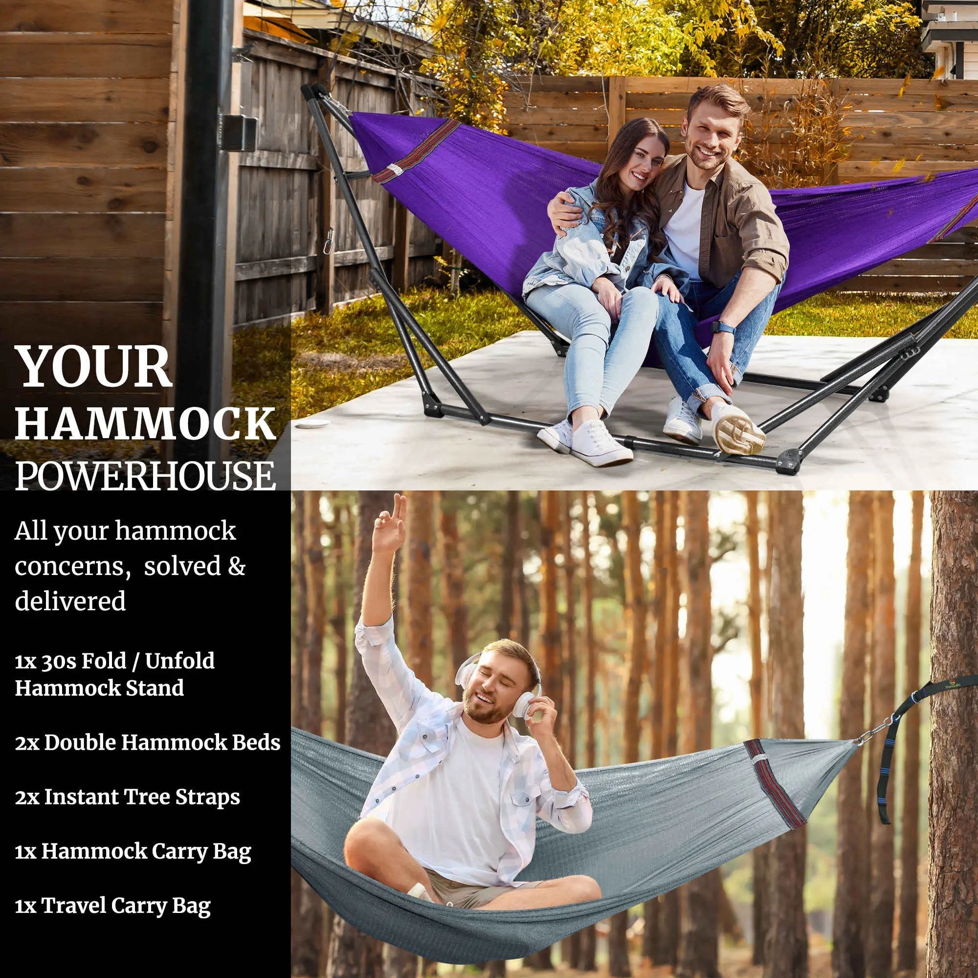Tranquillo Comfort Set Original Hammock Stand for Ultimate Relaxation by Megsu