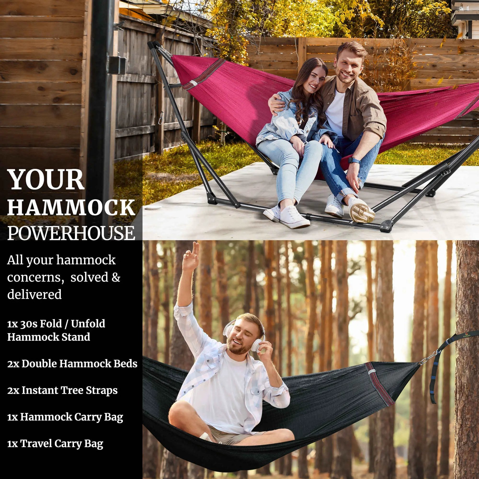 Tranquillo Comfort Set Original Hammock Stand for Ultimate Relaxation by Megsu