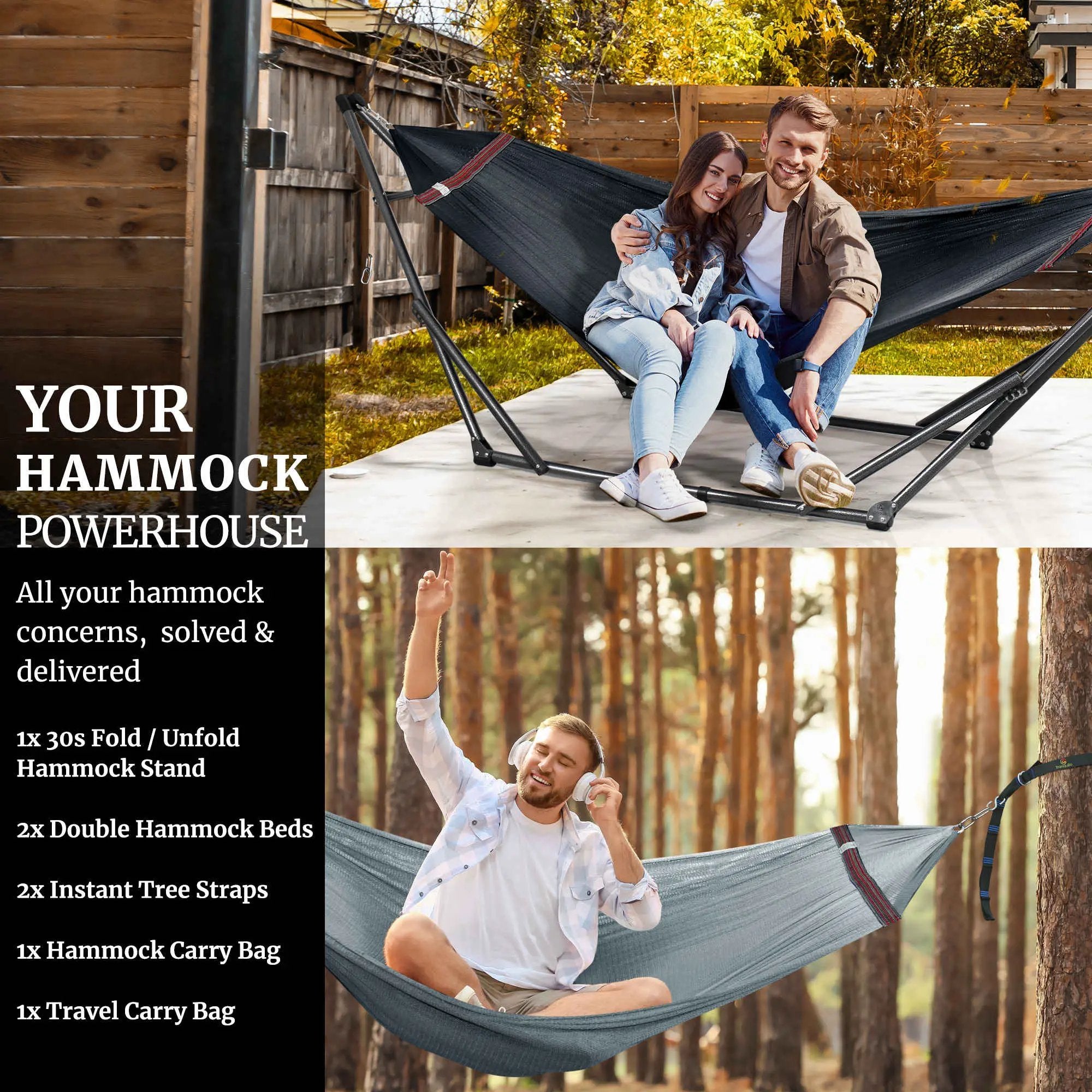 Tranquillo Comfort Set Original Hammock Stand for Ultimate Relaxation by Megsu