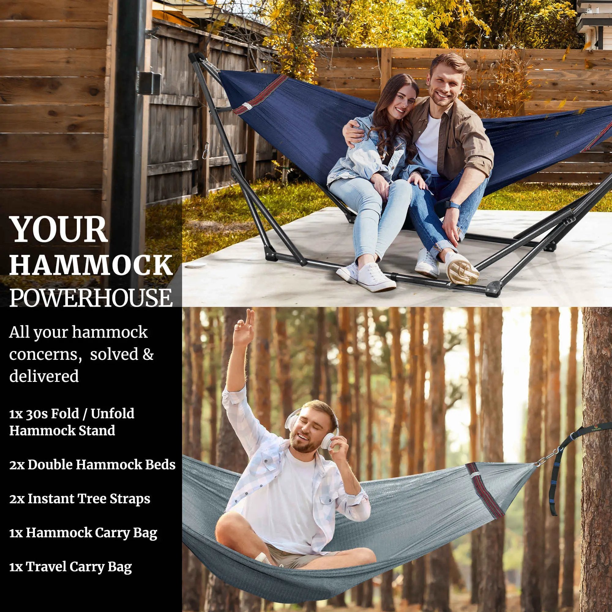 Tranquillo Comfort Set Original Hammock Stand for Ultimate Relaxation by Megsu