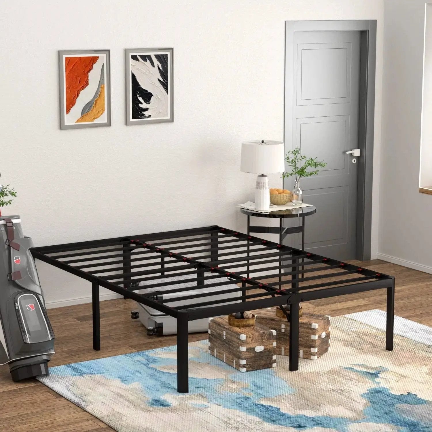 Full 18-inch Rounded Edge Corners Metal Bed Frame with Under-bed Storage Space by HomePacific