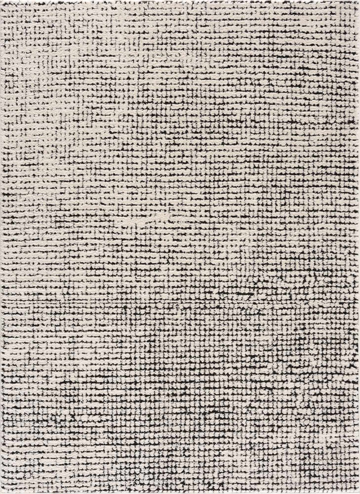Keita Cream & Black Grid Plush Rug by Boutique Rugs