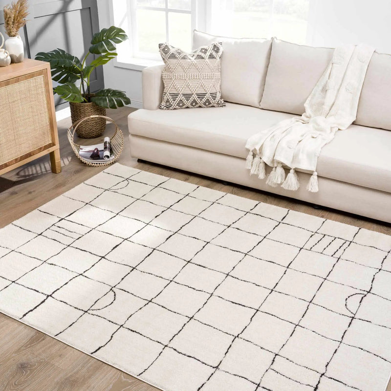 Keanu Black & White Area Rug - Clearance by Boutique Rugs
