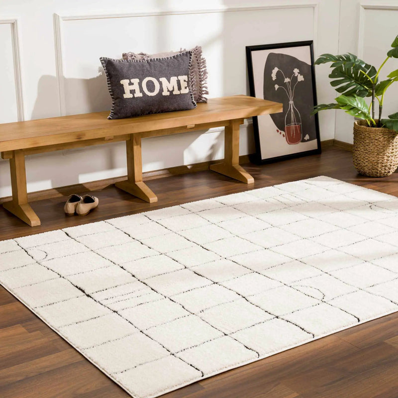 Keanu Black & White Area Rug - Clearance by Boutique Rugs