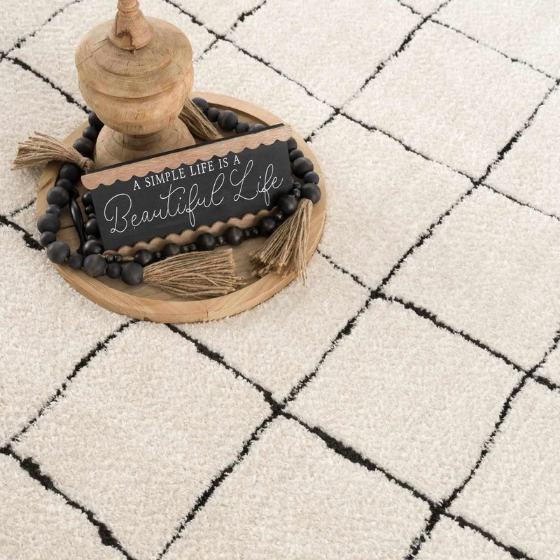 Keanu Black & White Area Rug - Clearance by Boutique Rugs