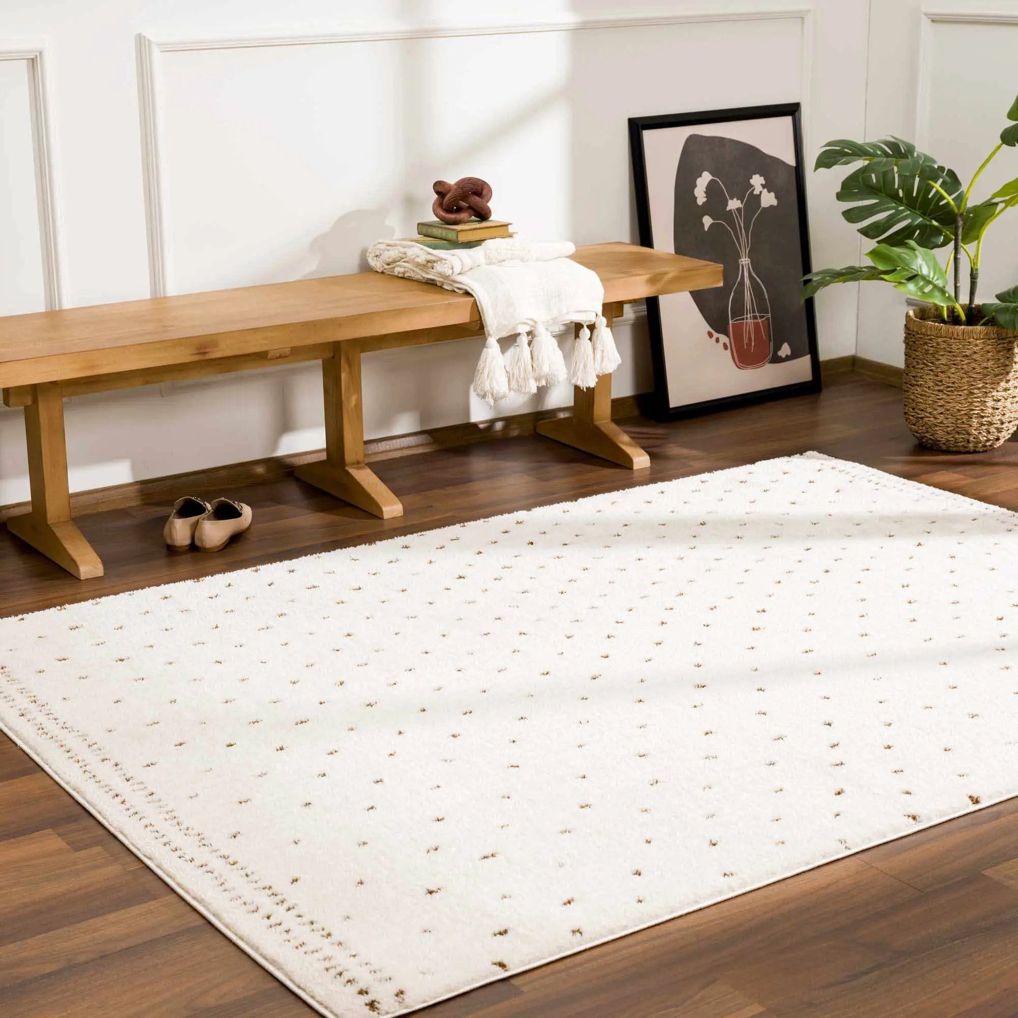 Julie Ivory & Brown Area Rug by Boutique Rugs