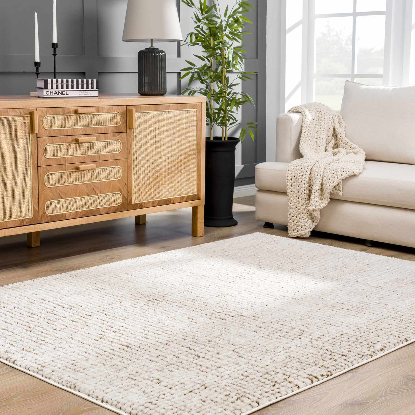 Keita Cream & Brown Area Rug by Boutique Rugs