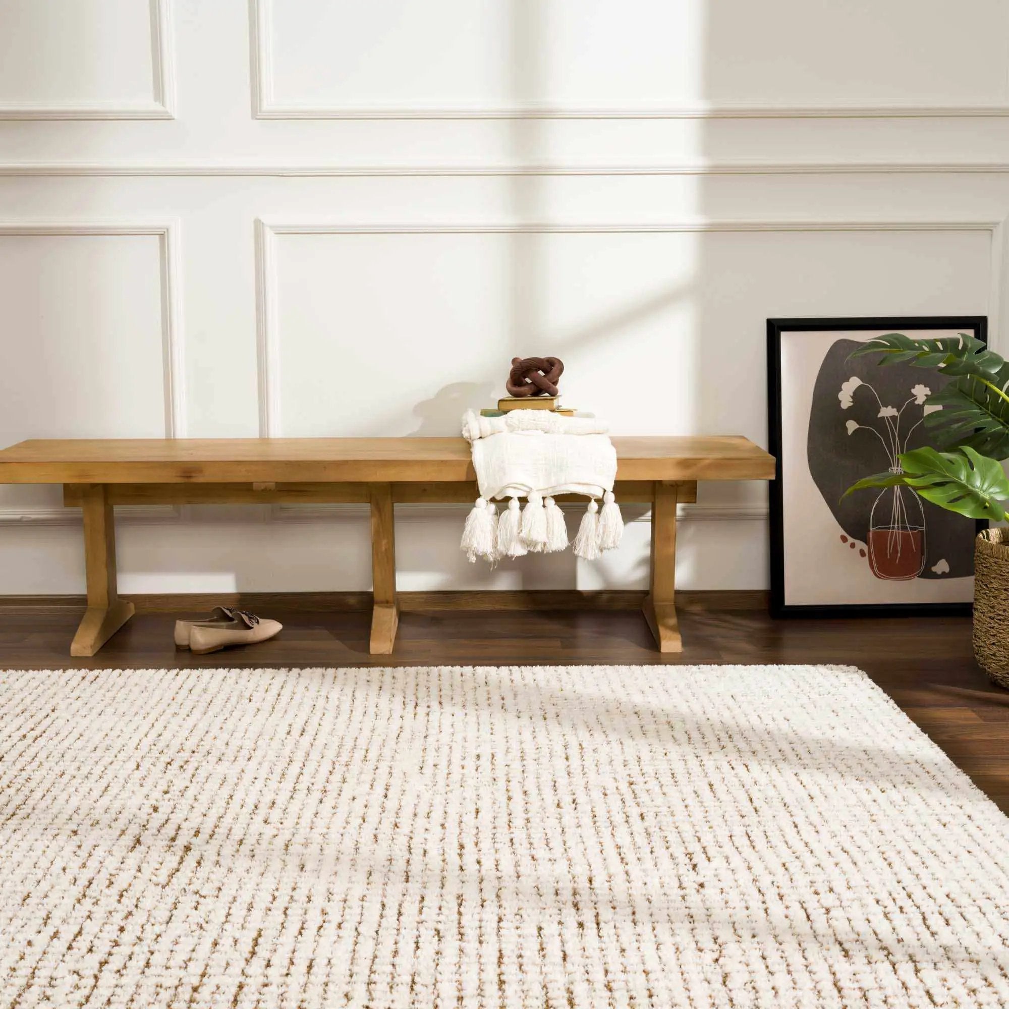 Keita Cream & Brown Area Rug by Boutique Rugs