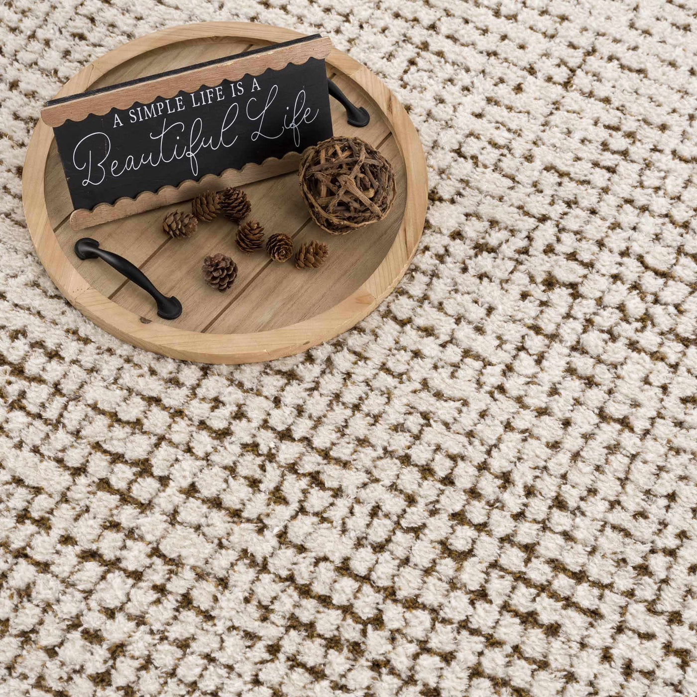 Keita Cream & Brown Area Rug by Boutique Rugs