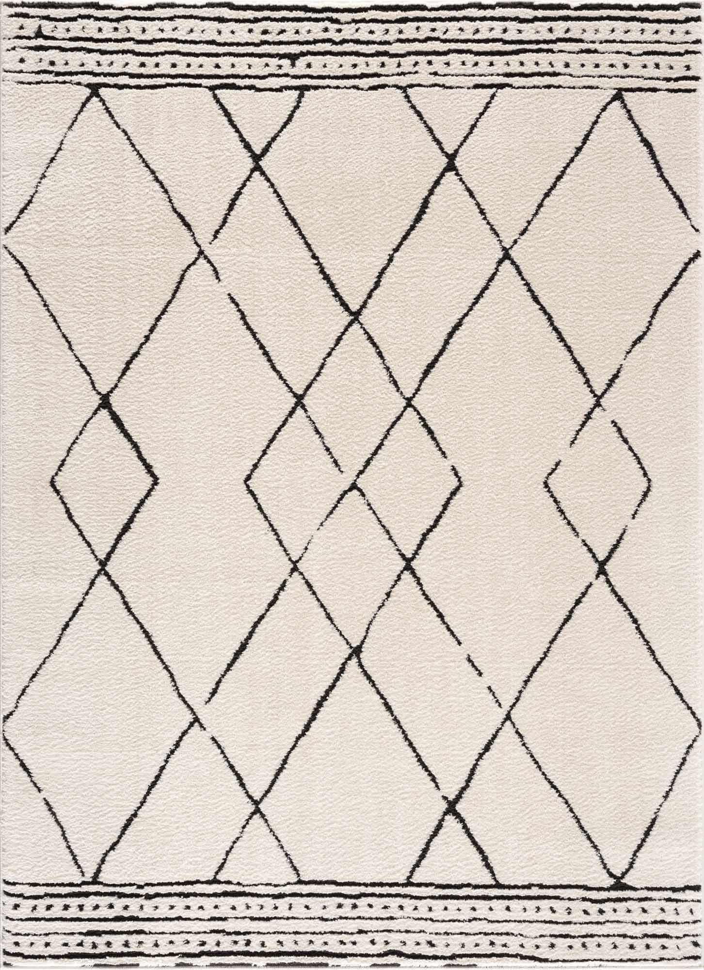 Keone Black & White Thick Rug by Boutique Rugs