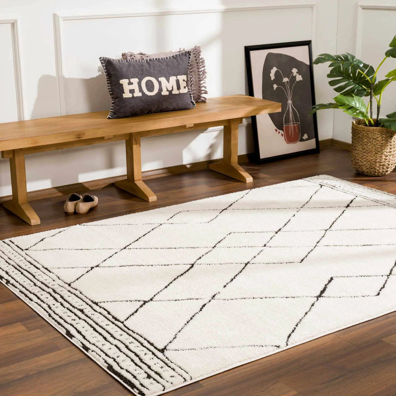Keone Black & White Thick Rug by Boutique Rugs