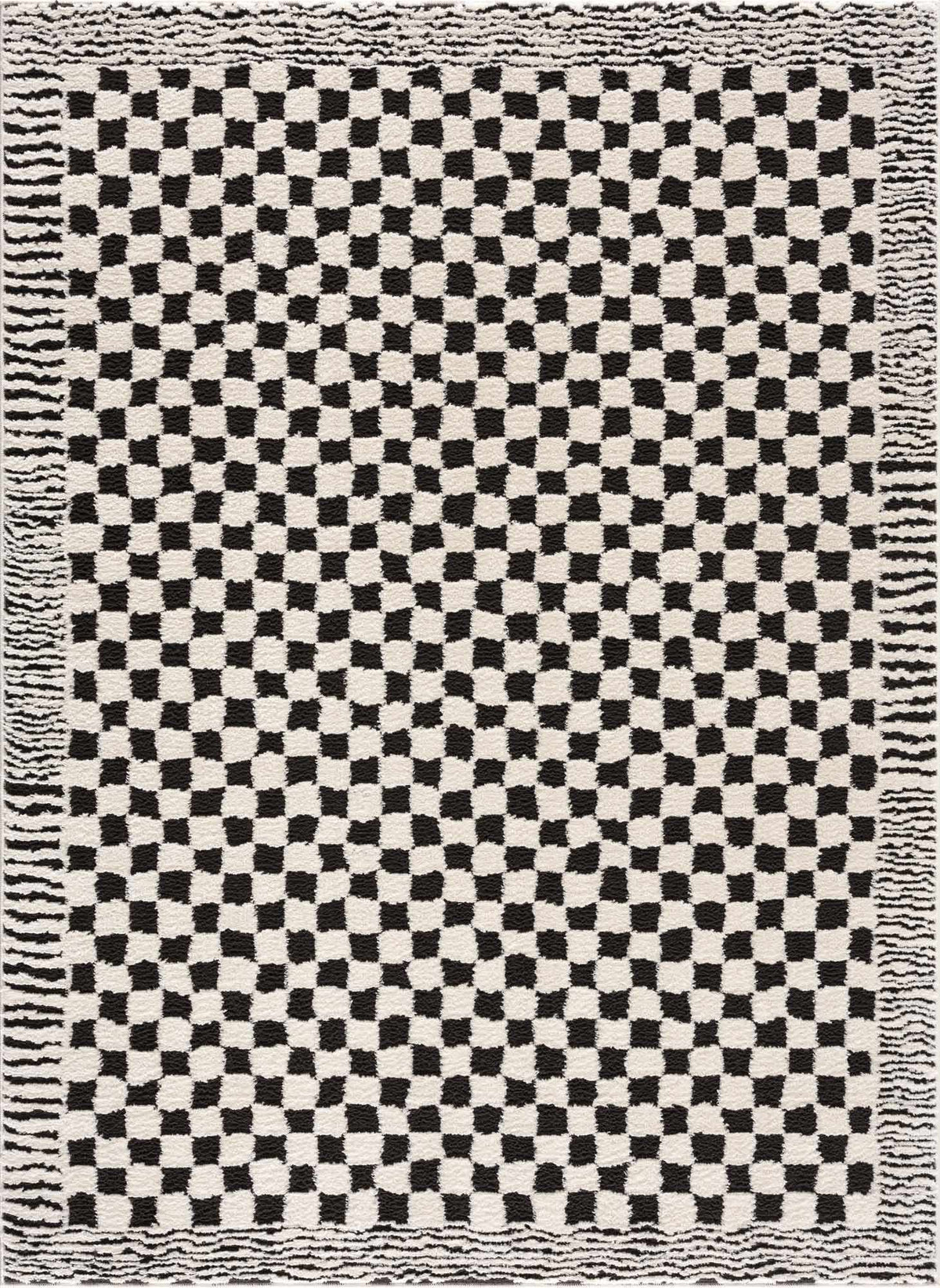 Leryn Black & White Checkered Area Rug by Hauteloom