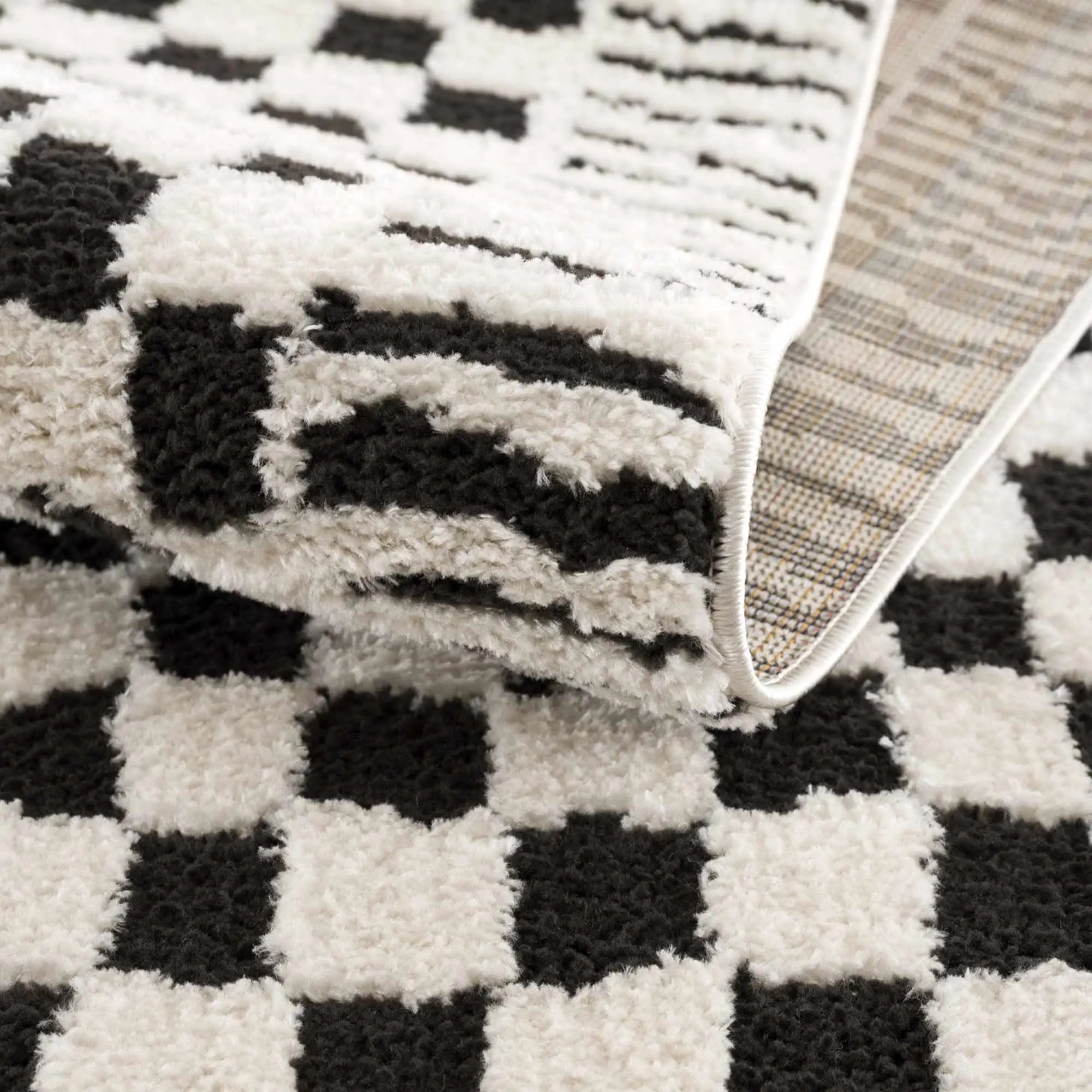 Leryn Black & White Checkered Area Rug by Hauteloom