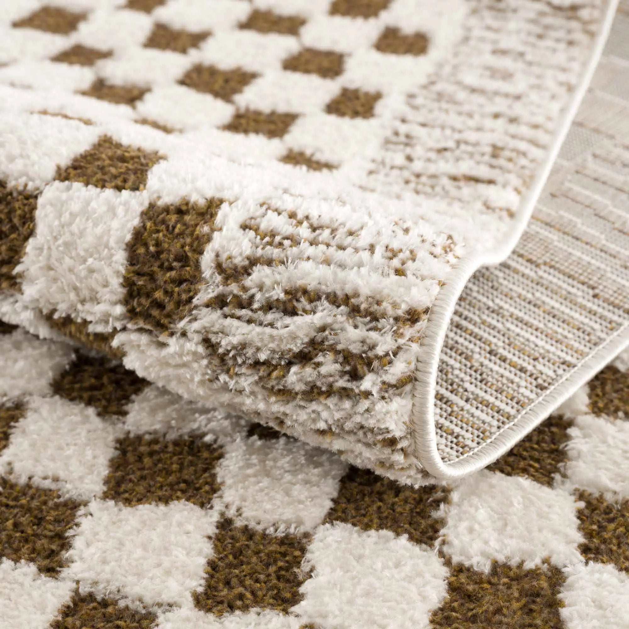 Leryn Brown & White Checkered Area Rug by Hauteloom