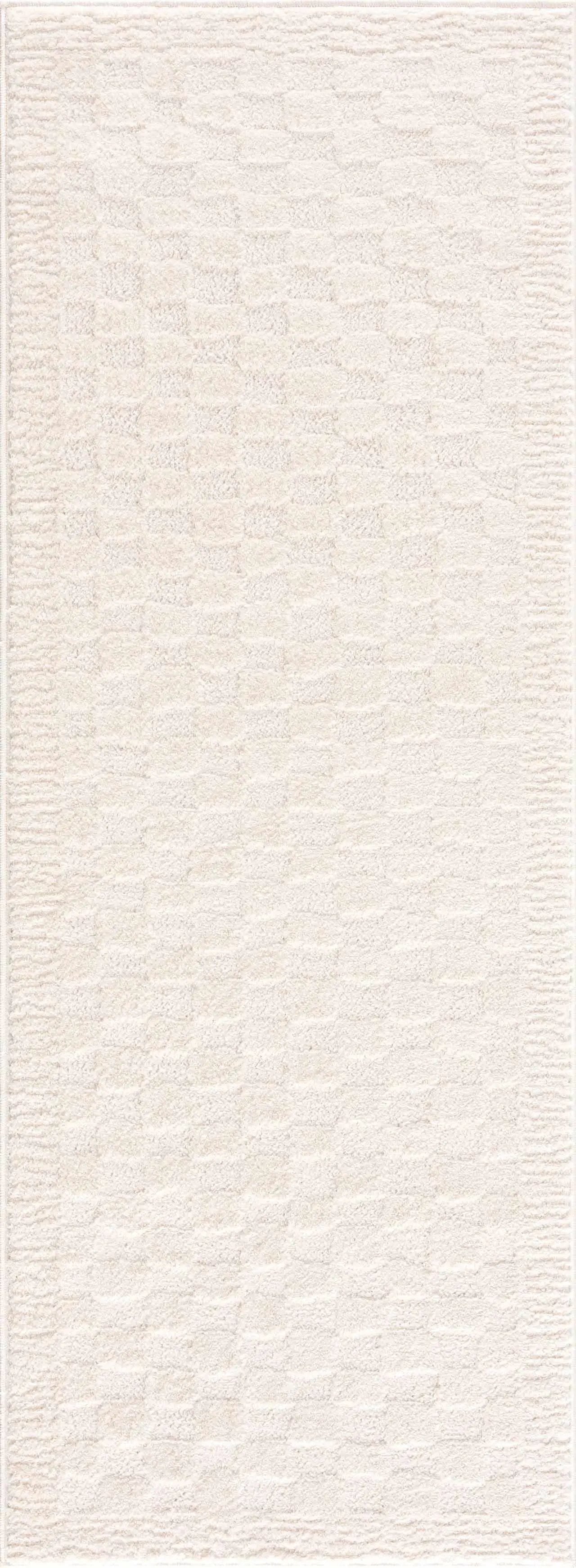 Leryn Ivory Checkered Area Rug by Boutique Rugs