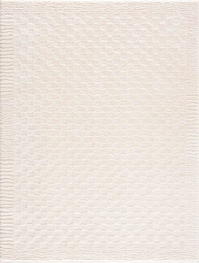 Leryn Ivory Checkered Area Rug by Boutique Rugs