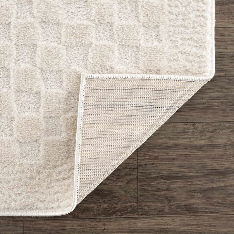 Leryn Ivory Checkered Area Rug by Boutique Rugs
