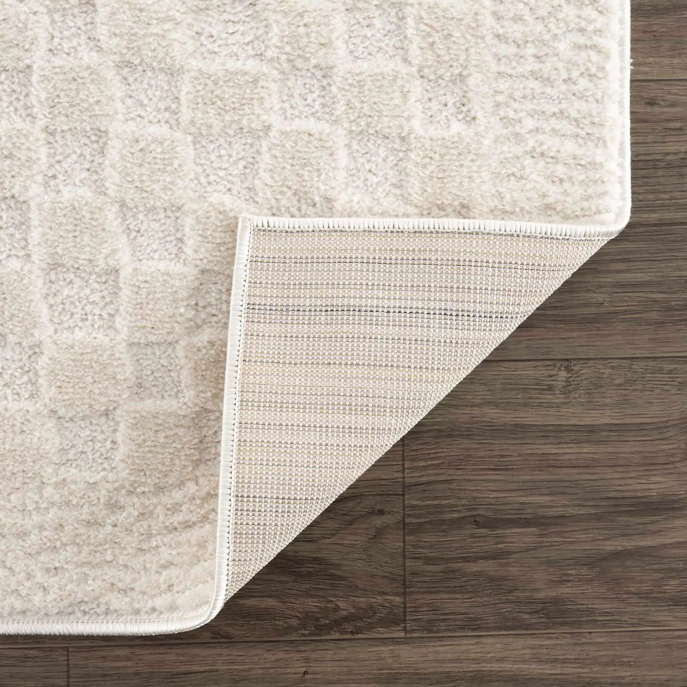 Leryn Ivory Checkered Area Rug by Hauteloom